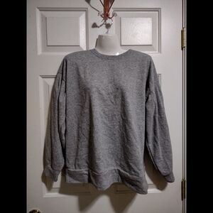 Gray 🩶 Crewneck Lace Up Back Pullover Sweatshirt Women's Size Small